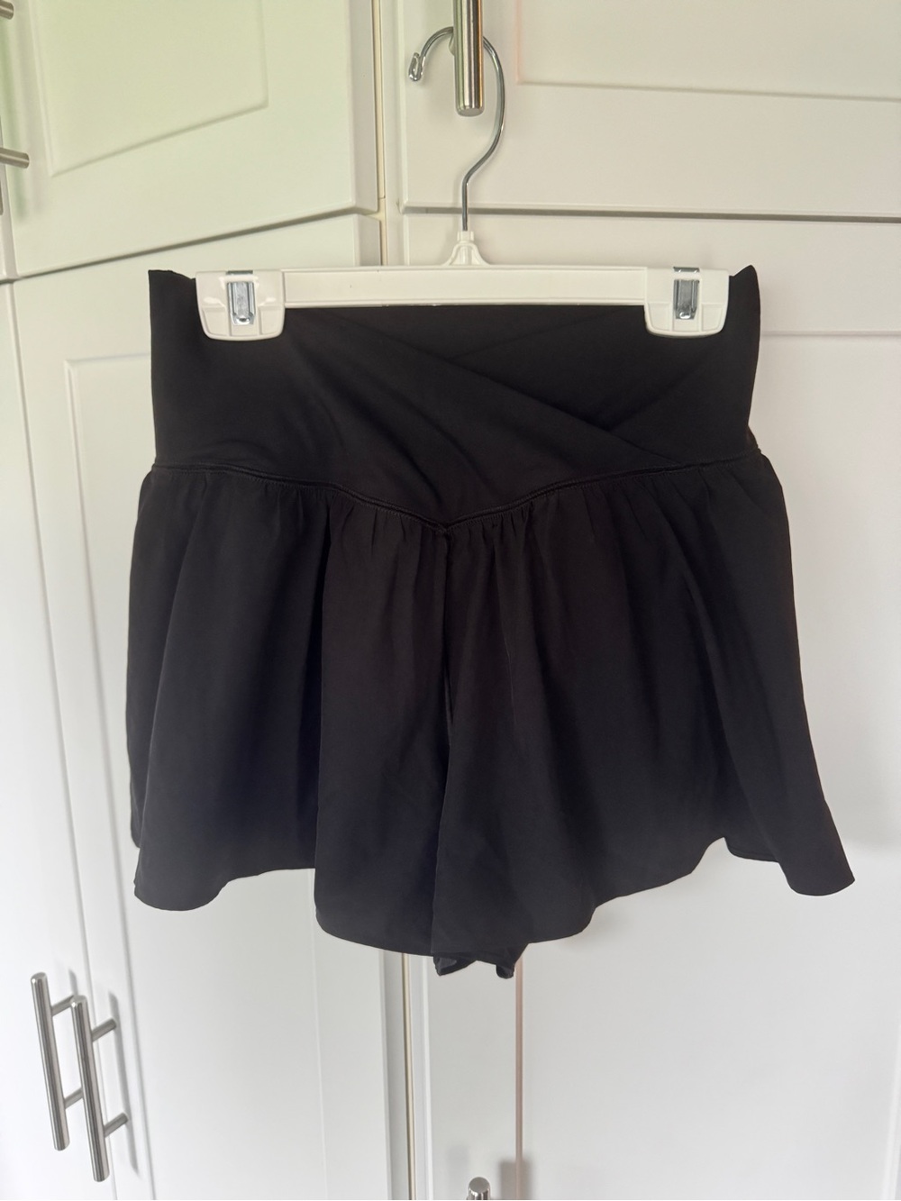 Aerie offline Black Flared Women’s Shorts with built in shorts